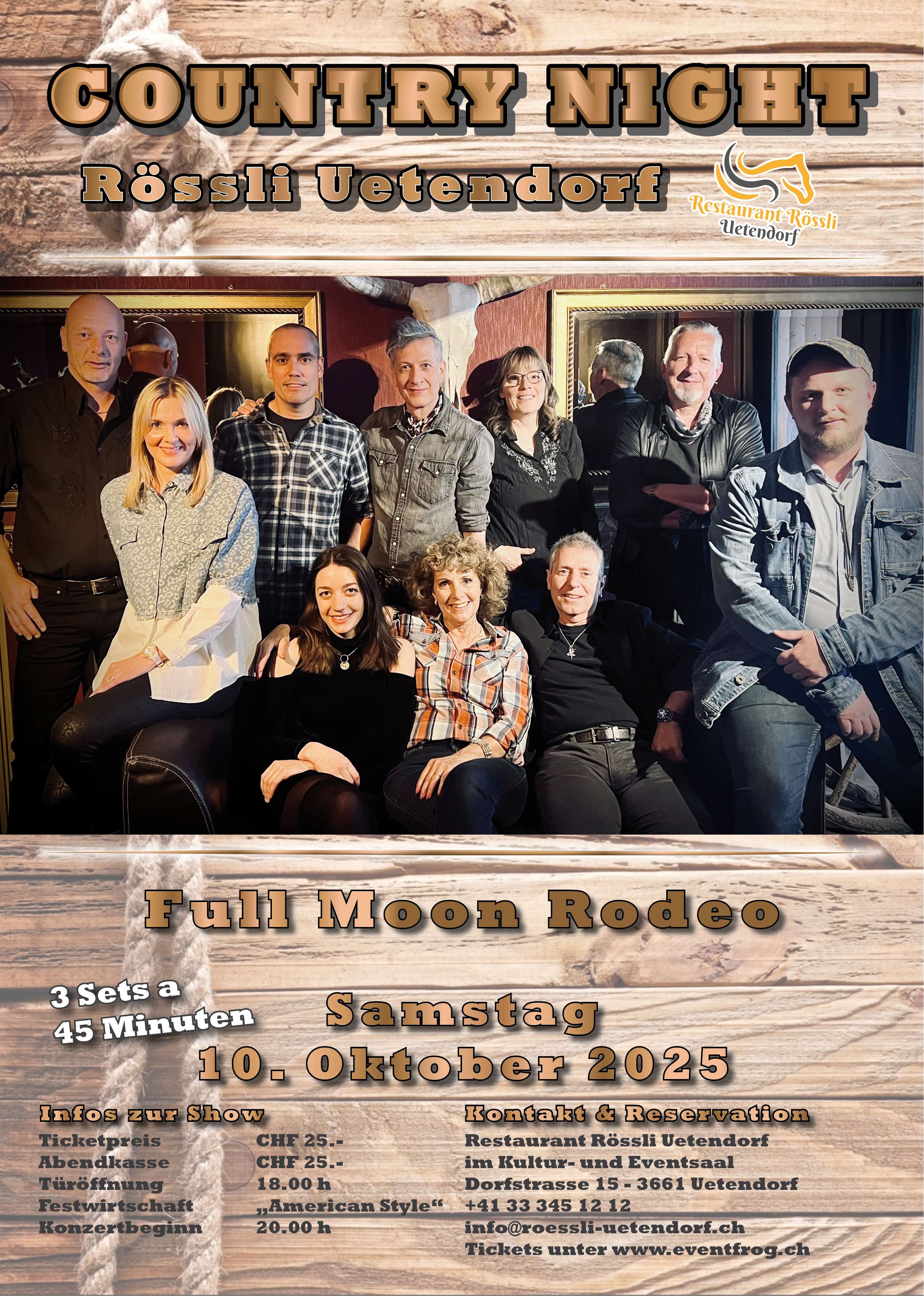 Country Night Flyer Full Moon Rodeo
