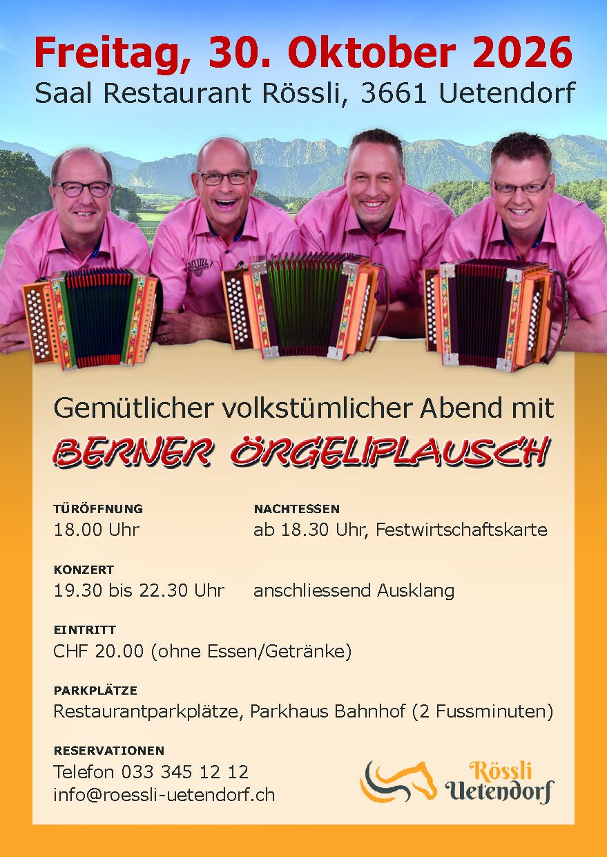 Flyer Berner Örgeliplausch 2026