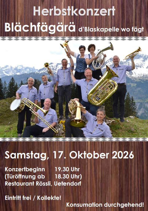 Flyer Herbstkonzert Rössli 17.10.2026