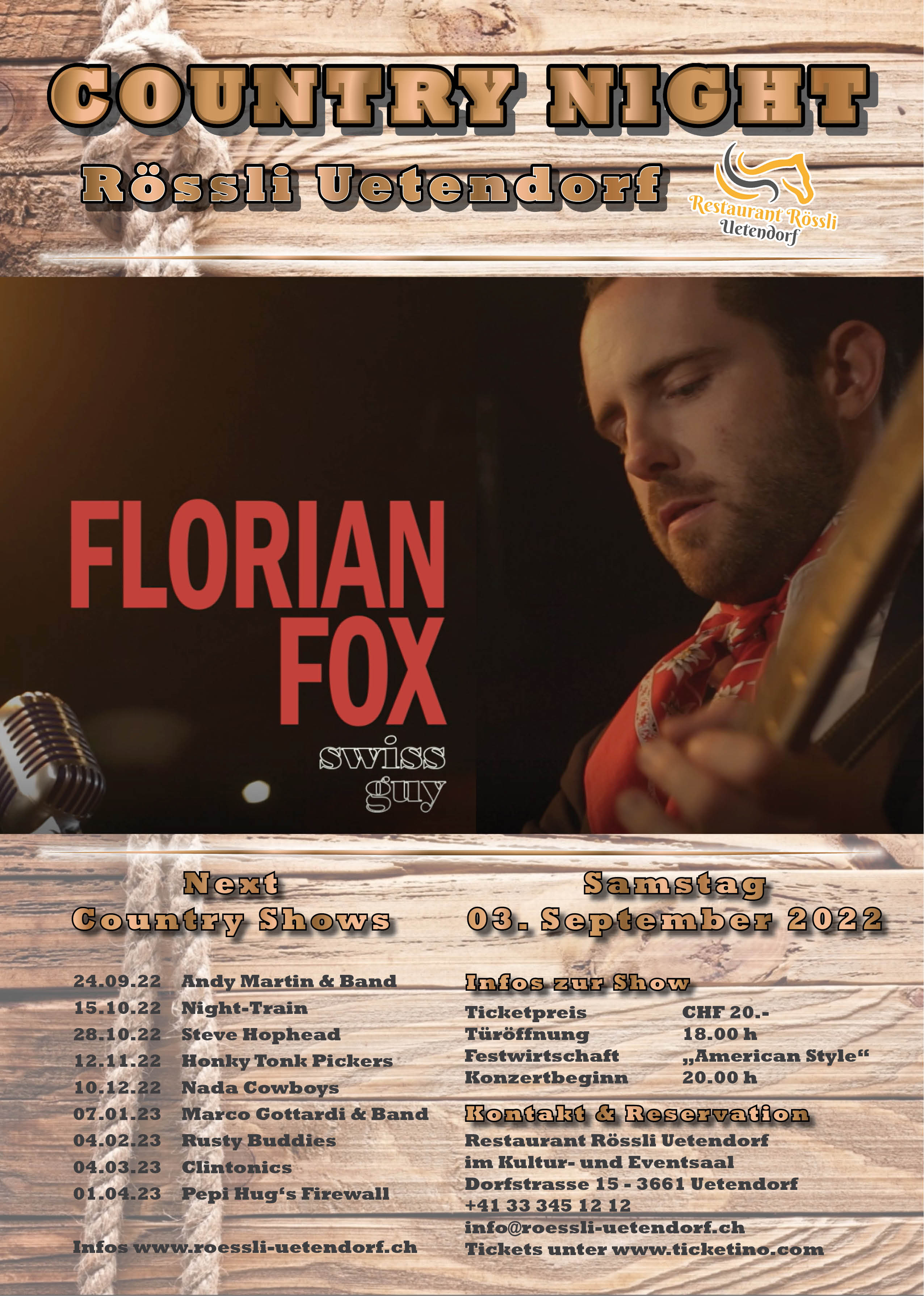Country Night Flyer Florian Fox 03.09.2022